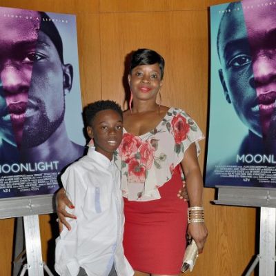 Photo of Alex R. Hibbert along with his mom, Donna Wellington in the promotion set of Moonlight TV series.